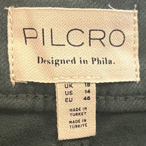 NWT Anthropologie Pilcro Coated Denim Pencil Skirt dark green 14 - Picture 9 of 11